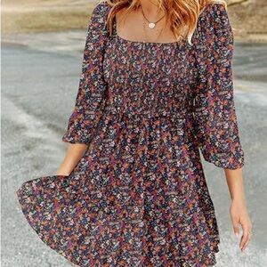 Chic Floral Print Mini Dress